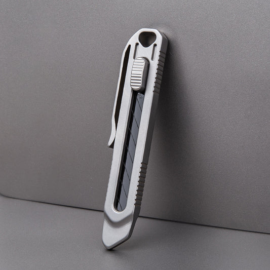 Titanium Alloy Utility Knife: Portable Push-Pull Retractable Blade for EDC & Cutting Tasks