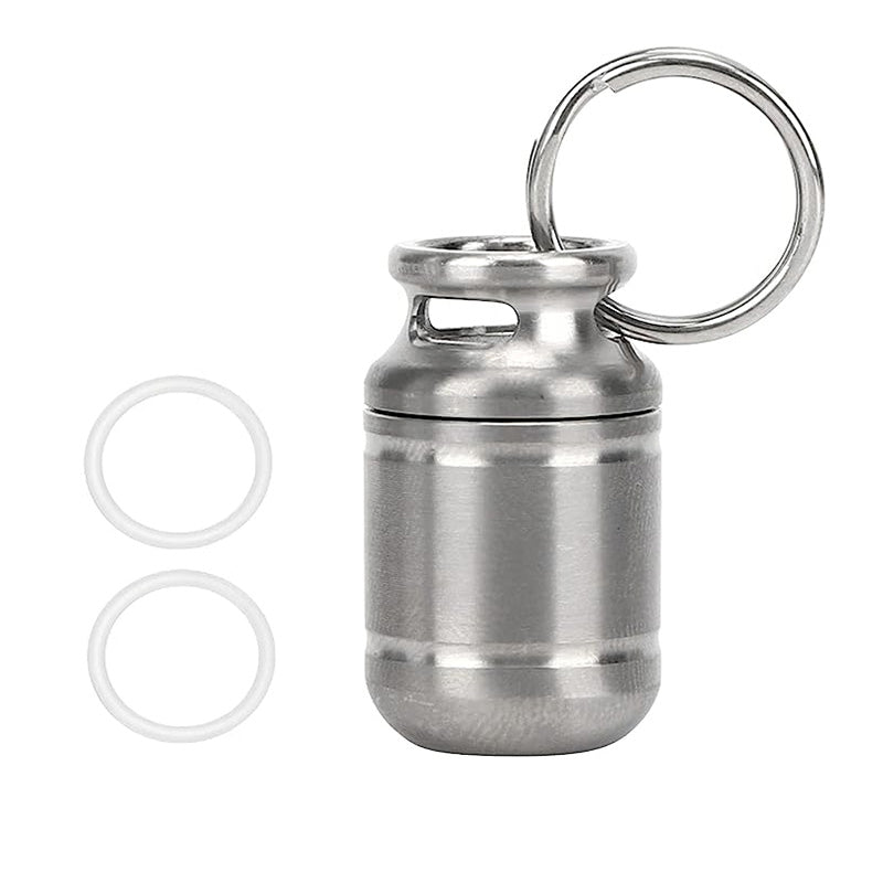 Ti Bottle Titanium Mini size Waterproof Pill Containe for Outdoor Travel L.28mm