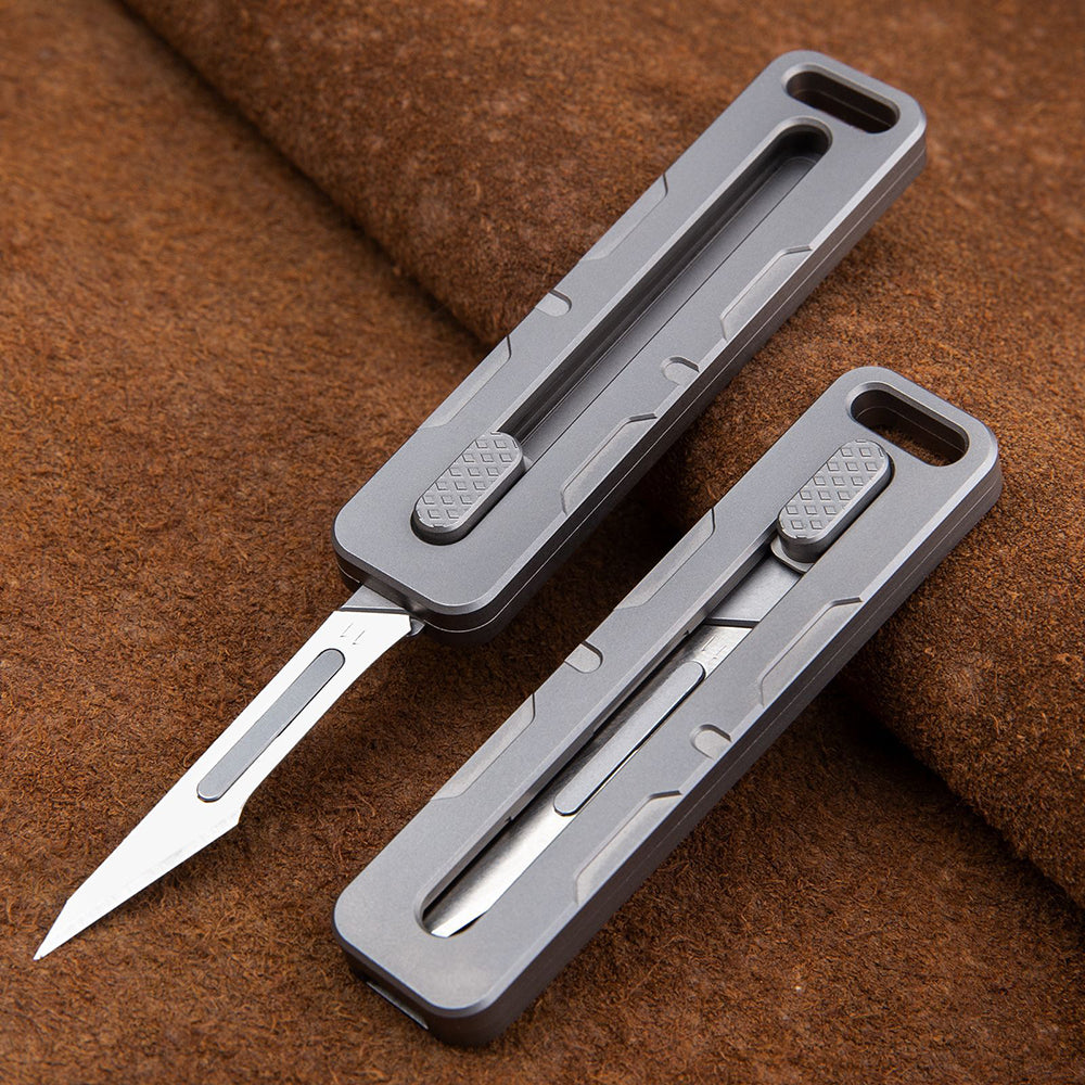 Utility Knife MANCOPE Titanium Knife Pressing Scalpel No. 11 Blade Q31