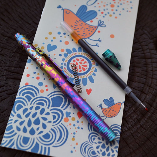 Titanium Alloy Pen with Mosaic Pattern - Perfect for Gifting