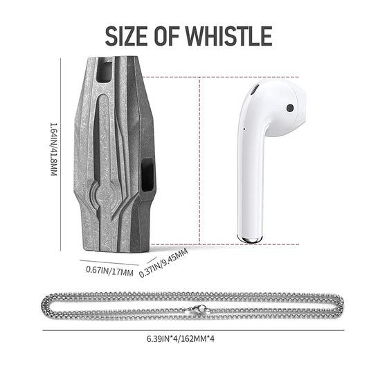 Emergency Whistle, Titanium Whistle Outdoor Safety Whistle, Stone wash