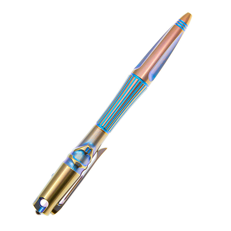 Rike knife Tactical Pen Bolt Action Pen Titanium Pen  TP02 Blue Golden