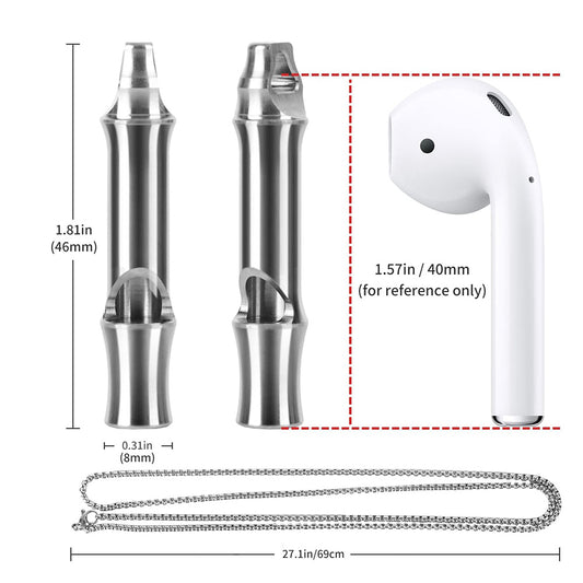Emergency Whistle Titanium Whistle MANCOPE Outdoor for Keychain KS002 Silver