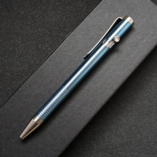 Titanium Bolt Action Pen Writing Pen with G2 black ink refill ZSB010 Blue