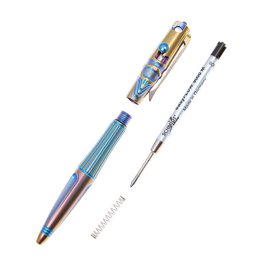 Rike knife Tactical Pen Bolt Action Pen Titanium Pen  TP02 Blue Golden
