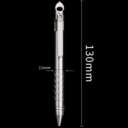 Tactical Pen Titanium alloy Pen bolt Pen Writing Pen T15（Silver）