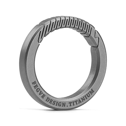 FEGVE Titanium Circle Carabiner Keychain Clip, Quick Release Keychain Large 35,8mm