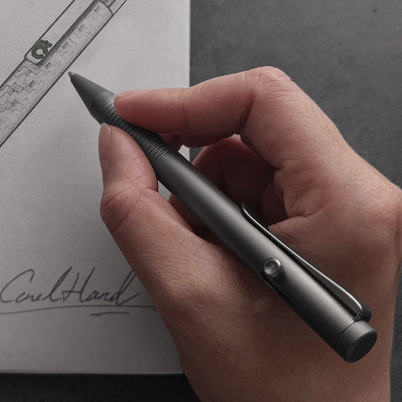 Titanium Bolt Action Pen Writing Pen with G2 black ink Refill ZSB010 Gray