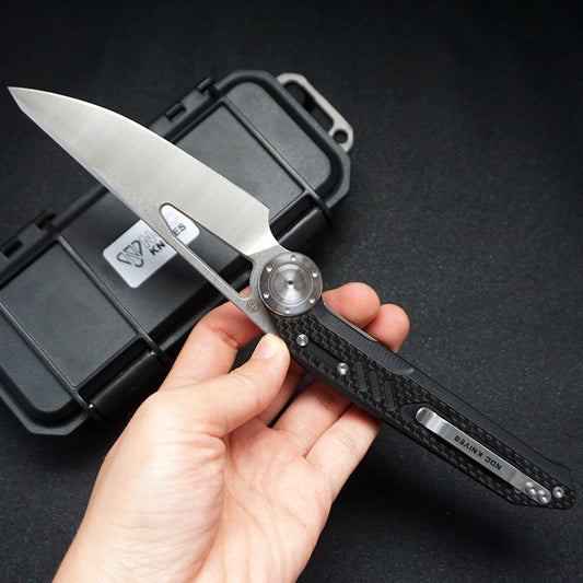 NOC KNIFE DG04 Folding Knife G10 Handle 440C Blade Pocket knife Black.